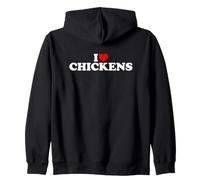 I Love Chickens Felpa con Cappuccio