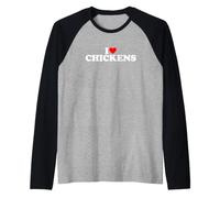 I Love Chickens Maglia con Maniche Raglan