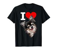 I Love Chihuahua Chiwawa a pelo lungo Maglietta