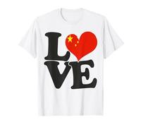I Love China Flag Heart Viaggio Patriottico Maglietta
