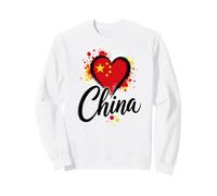 I Love China Vacation Bandiera a Forma di Cuore, Souvenir per Viaggi d'Affari Felpa