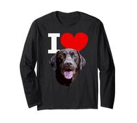 I Love Chocolate Lab Dog Brown Labrador Retriever Lover Maglia a Manica
