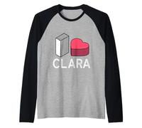 I Love Clara Nome Personalizzato Clara Maglia con Maniche Raglan