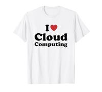 I Love Cloud Computing Funny Humor Retro Maglietta