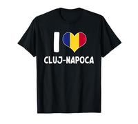I Love Cluj-Napoca Romania Bandiera Romania Cuore Maglietta