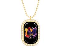 I Love Cock - Collana da donna regolabile con ciondolo a catena per viaggi e feste, Misura unica, Metallo