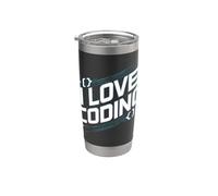 I Love Coding Software Sviluppatore Divertimento Bicchiere termico in acciaio inox doppia parete