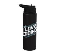I Love Coding Software Sviluppatore Divertimento Stainless Steel Insulated Water Bottle