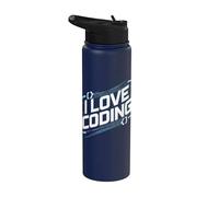 I Love Coding Software Sviluppatore Divertimento Stainless Steel Insulated Water Bottle