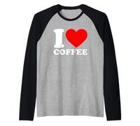 I Love Coffee Maglia con Maniche Raglan