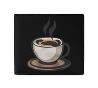 I Love Coffee - Portafogli a due ante con tasca frontale, con scomparti per carte di credito, per uomini e donne, 11,4 x 10,2 cm
