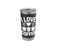 I Love Coffee Steamy Cups Cuore Java Addict Bicchiere termico in acciaio inox doppia parete