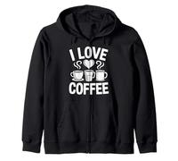 I Love Coffee Steamy Cups Cuore Java Addict Felpa con Cappuccio