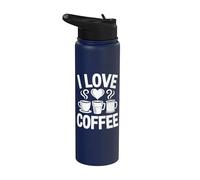 I Love Coffee Steamy Cups Cuore Java Addict Stainless Steel Insulated Water Bottle