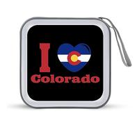 I Love Colorado - Custodia protettiva per CD e DVD, capacità 40, per auto, casa, viaggi