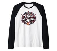 I Love Concerts Music Festival Concerto Maglia con Maniche Raglan