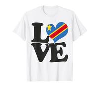 I Love Congo Bandiera Cuore Patriottico Viaggio Maglietta