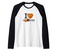 I Love Cookies Preferito American Snack Maglia con Maniche Raglan