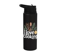 I Love Cooking Culinary Art Frusta Limone Stainless Steel Insulated Water Bottle