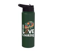 I Love Cooking Culinary Art Frusta Stainless Steel Insulated Water Bottle