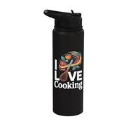 I Love Cooking Culinary Art Frusta Stainless Steel Insulated Water Bottle