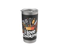 I Love Cooking Culinary Chef Utensili da cucina Divertimento Bicchiere termico in acciaio inox doppia parete