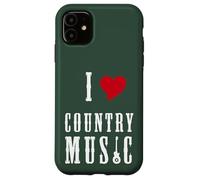 I Love Country Music Guitar Band Concert Heart Custodia per iPhone 11