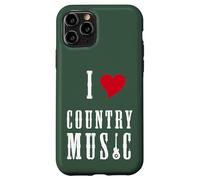 I Love Country Music Guitar Band Concert Heart Custodia per iPhone 11 Pro