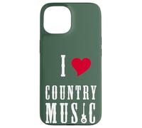 I Love Country Music Guitar Band Concert Heart Custodia per iPhone 15