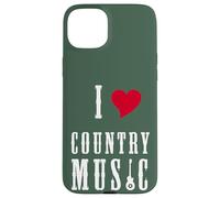 I Love Country Music Guitar Band Concert Heart Custodia per iPhone 15 Plus
