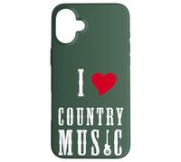 I Love Country Music Guitar Band Concert Heart Custodia per iPhone 16 Plus