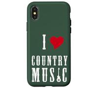 I Love Country Music Guitar Band Concert Heart Custodia per iPhone X/XS