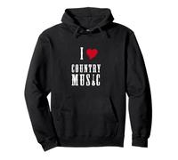 I Love Country Music Guitar Band Concert Heart Felpa con Cappuccio