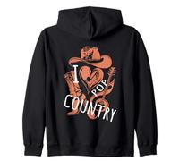 I LOVE Country Pop Music - Tween Girls Modern Country Pop Felpa con Cappuccio