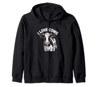 I Love Cows, adorabile mucca, design artistico Felpa con Cappuccio