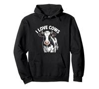 I Love Cows, adorabile mucca, design artistico Felpa con Cappuccio