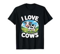 I Love Cows, divertente design con animali della fattoria Maglietta