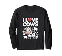 I Love Cows, simpatico design a forma di mucca, divertente Maglia a Manica