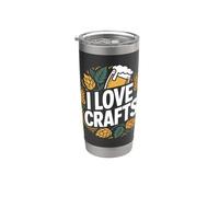 I Love Crafts - Appassionato di birra e luppolo Bicchiere termico in acciaio inox doppia parete