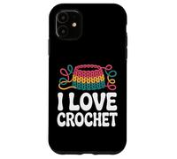 I Love Crochet Yarn Craft Hobby Passion Custodia per iPhone 11