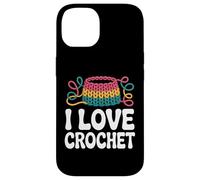 I Love Crochet Yarn Craft Hobby Passion Custodia per iPhone 14