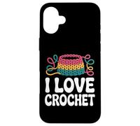 I Love Crochet Yarn Craft Hobby Passion Custodia per iPhone 16 Plus