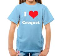 I Love Croquet - T-Shirt - Player Equipment Sport Set Gioco da Giardino
