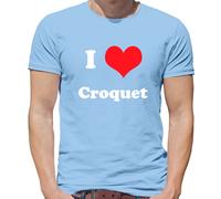 I Love Croquet - T-Shirt - Player Equipment Sport Set Gioco Giardino