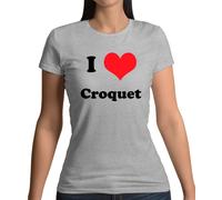 I Love Croquet - T-Shirt - Player Equipment Sport Set Gioco Giardino Da
