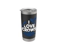 I Love Crows Appassionato Birdwatcher Bicchiere termico in acciaio inox doppia parete