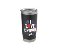I Love Crows Cuore Divertente Design Eccentrico Bicchiere termico in acciaio inox doppia parete