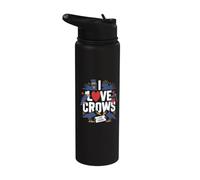 I Love Crows Cuore Divertente Design Eccentrico Stainless Steel Insulated Water Bottle