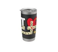 I Love Cruciverba Bicchiere termico in acciaio inox doppia parete