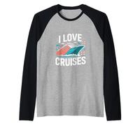 I Love Cruises Ocean Paradise Vacanze Divertimento Maglia con Maniche Raglan